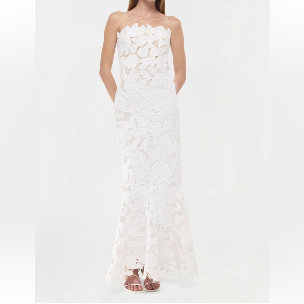 SIMKHAI Valletta Strapless Lace Dress
